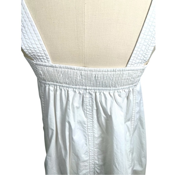 Smock Zara 70”s Cream Maxi Dress With Brown Stitching Women’s Size Med - Picture 13 of 15